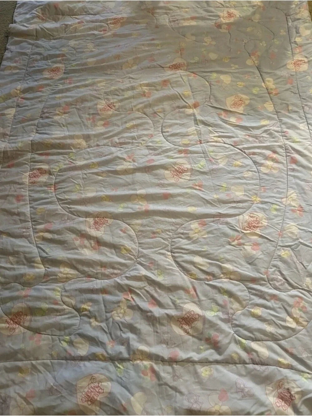 2002 Precious Moments Twin Comforter Quilt Blanket 64x86